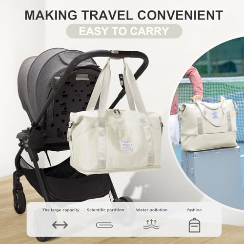 Travel Duffle Bag Carry On Weekender 18x14x8 Gym Work Bags for Women Men (A88-apricot / X-large)