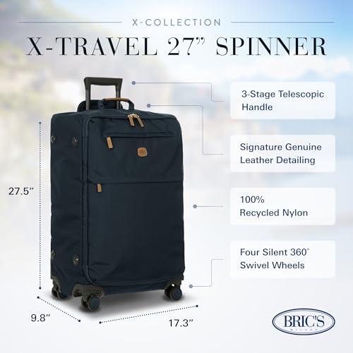 X Bag Large Spinner with Frame (Navy / Checked-Medium)