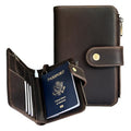 All in One RFID Passport Wallet with Tracker Slot (Dark Brown)