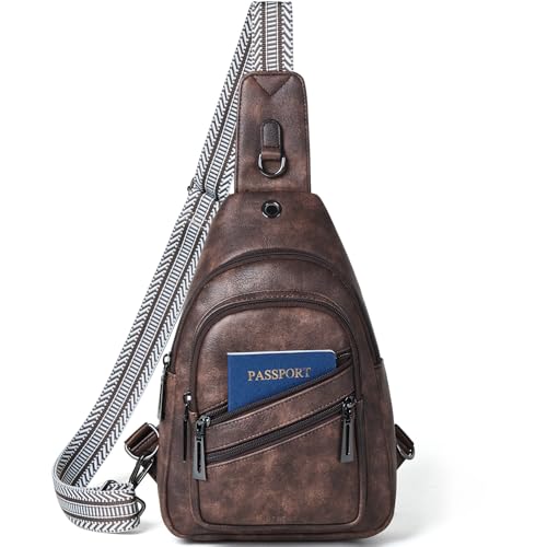 7L Crossboydy Sling Bag for Women Vegan Leather Crossbody Purse Fanny Pack Chest Bag for Travel (7L / 7l-coffee)
