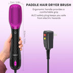 3 in 1 Hair Dryer Brush Straightener 1200W Negative Ionic Hot Air Brush One Step Blow Dryer and Styler for Straightening Drying Smoothing (Black)