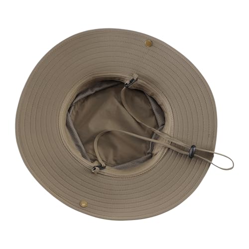 Mens Womens Nylon Cowboy Hat UPF 50+ Waterproof Fishing Bucket Hat Breathable Travel Summer Beach Hat Dark Khaki (Large / Dark Khaki)