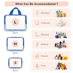 10 PCS Clear Travel Bags for Toiletries (Blue)