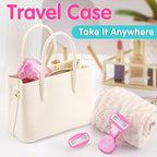 Travel Razors for Women Include 1 Handle 2 Cartridges (Pink)
