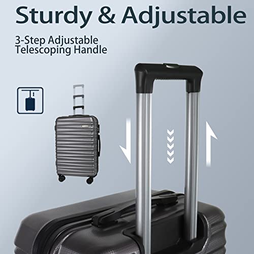 Luggage Sets 3 Piece (20/24/28 / 5pcs Metallic Grey)