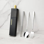 Travel Utensils with Case (Black)