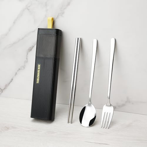 Travel Utensils with Case (Black)