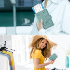 Passport Holder for Travel Essentials (light blue / Magnetic Clasp)