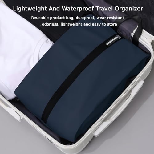 Shoe Bags for Travel (Navy Blue-lan / 16.5 × 9.8 Inches | 2-Pack)