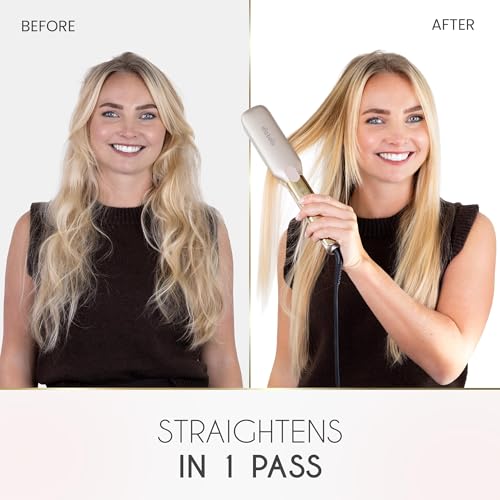 Titanium Flat Iron Hair Straightener Large with Infrared (Champagne / 1.8 Inch Plate)