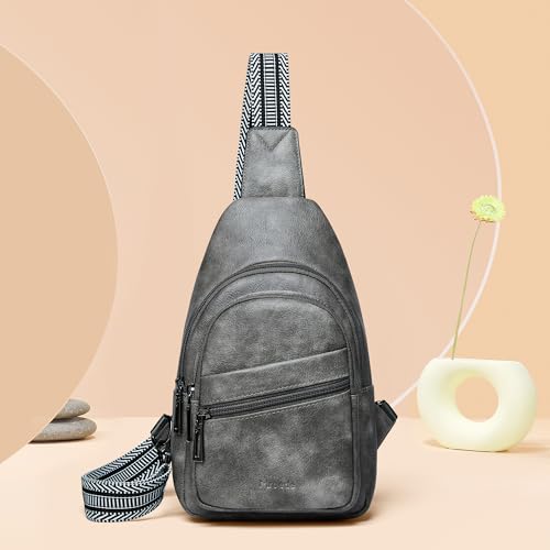 Sling Bag Crossbody Bags for Women Small Cross Body Bag Fanny Packs Chest Sling Purse for Daily Travel Leisure Sport (2-2 Dark Grey)