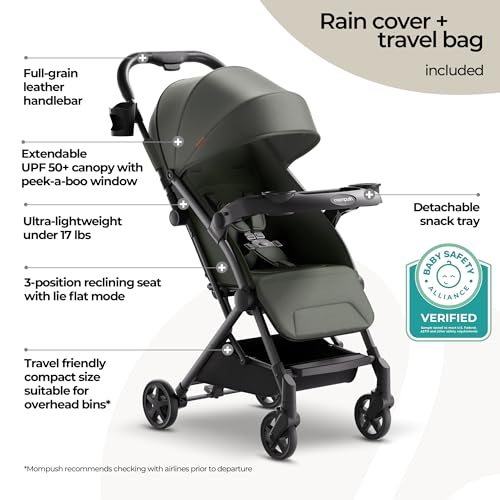 Lithe V2 Lightweight Travel Stroller Snack Tray Included (Forest)