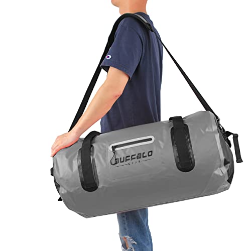 Drybag 60L Waterproof Dry Bag Heavy Duty Duffle Bag Travel Duffel Bag for Kayaking (Grey / 60L)