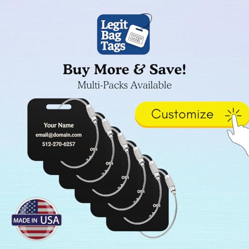 Custom Luggage Tags (Black / Acrylic Tags (Light, Bright & Durable))