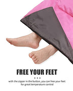 Sleeping Bags for Kids Girls Backpacking Lightweight Waterproof (3.3lb Pink)