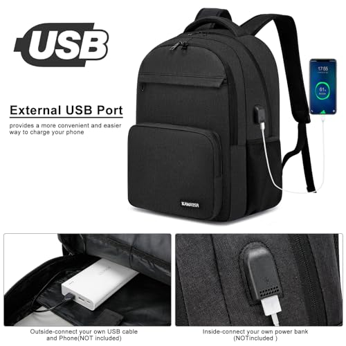 Black Backpack for School (Black / 17.3 Inch)