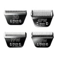 4 Pack Wide Blades Dog Grooming Blades for Andis Dog Clipper (30W+4FW+5FW+7FW / Black)