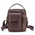Genuine Leather Shoulder Bag Small Men Messenger Pack Handbag Sling Crossbody Bag Man Purse for Business Work Everyday Outdoor Travel Deep Brown (010-deep Brown)