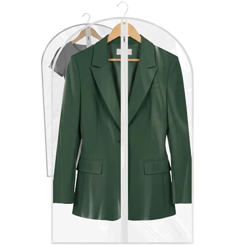 36” All Clear Garment Bags for Women Suit Bags (36" -2 Pack)