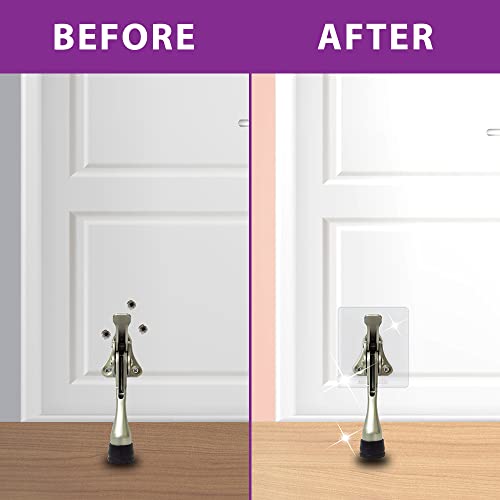Door Stopper with Adhesive Bracket Stickers (Satin Nickel / 4 INCH X 2 PACK)