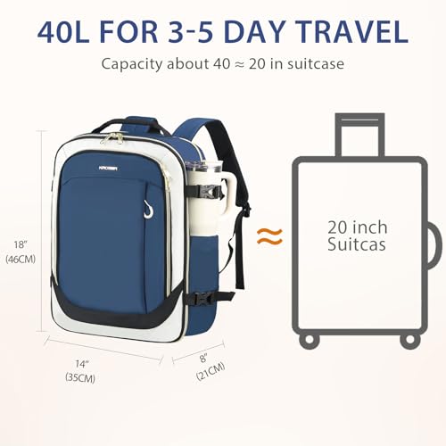 Laptop Backpack Computer Backpack 17 Inch Men (17.3 Inch / Beige/Haze Blue/Black)