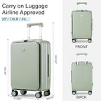Grace Hard Shell Suitcases with Wheels (20 Inch-1 / Bamboo Green)