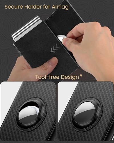AirTag Wallet for Men (Carbon Fiber Black)