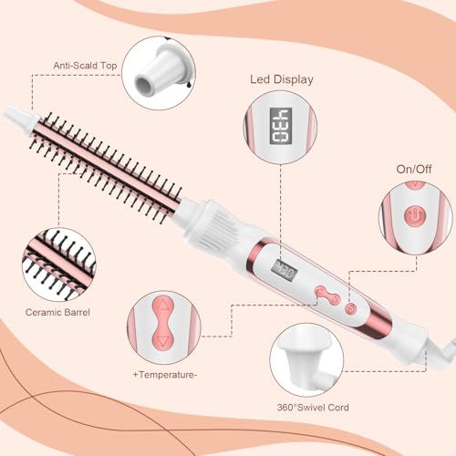 Thermal Brush 0.5 Inch Curling Iron Volumizing Heated Round Brush (White / 0.5 Inch)