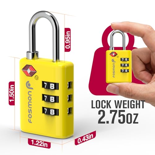 TSA Approved Luggage Locks (3 Digit Yellow 2 Pack)
