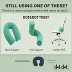 Twist Memory Foam Travel Pillow for Airplanes (Green / Adjust (26" w/ cord))