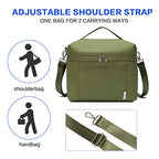 NOL Insulated Lunch Bags for Women Cooler Bag Lightweight Nylon Waterproof Lunch Box for Work (Amy green / Small (4 Liters))