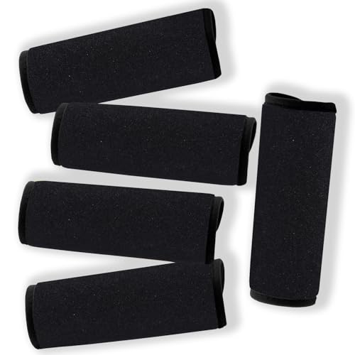 Neoprene Luggage Handle Wraps for Traveling Bright Color Luggage Tags (Black)