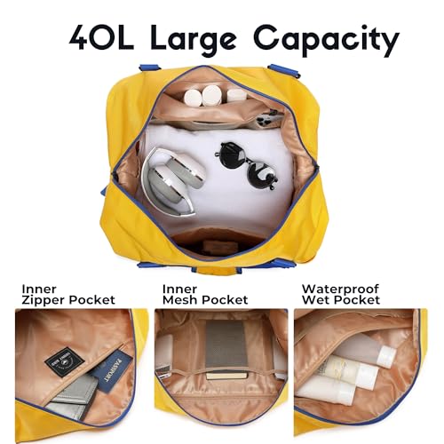 Duffel with Utility Pouch (Yellow and blue)