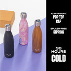 Stainless Steel Water Bottle with Sports Cap (17 Ounces / Onyx)