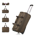 Expandable Carry On Luggage Suitcases with Wheels Foldable Duffle Bag for Travel Carry On suitcase Weekend Bag for Women Men（Coffee） (20 Inch / Coffee)