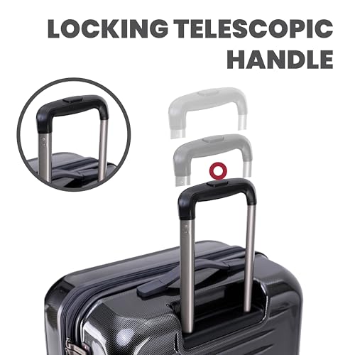Rails Expandable Hardside Upright Suitcase with 360° Spinner Wheels (Black / Carry-On)