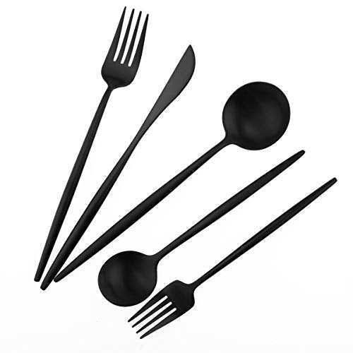 Matte Balck Silverware Set (Service for 1 / Black)