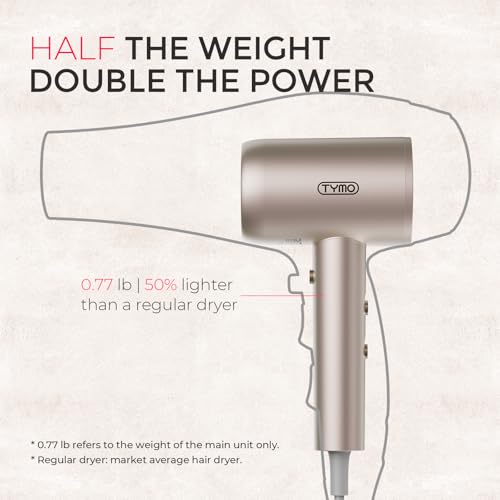 Hair Dryer Blow Dryer 300M Ionic Hairdryer with Diffuser & Comb (Gold)
