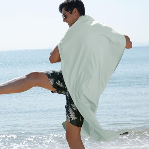 Microfiber Towel Quick Dry Camping & Travel & Gym Towel. Compact (Light Green / 40.00" x 20.00")