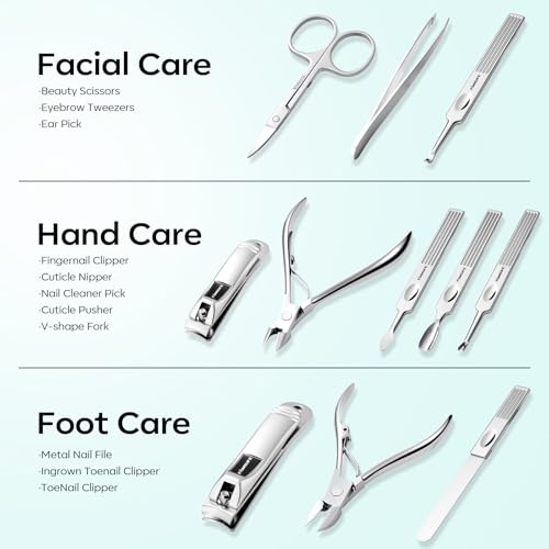Stainless Steel Manicure Set 11 (Mint Green)