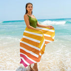Microfiber Beach Towel for Adults with Bag (Sunset / Extra Large 78x35")