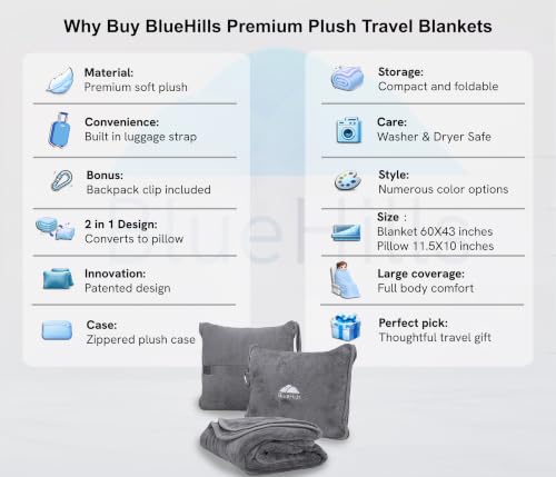 Premium Soft Travel Blanket Pillow 2 (Travel / Gray-1pk-t007)