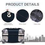 Navy Blue Cartoon Eyes Luggage Cover (#3 / M(fits 24-26Inch suitcase))