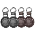 Leather Holder Keychain for AirTag 2nd Gen (A5-Black/Black/Brown/Brown)