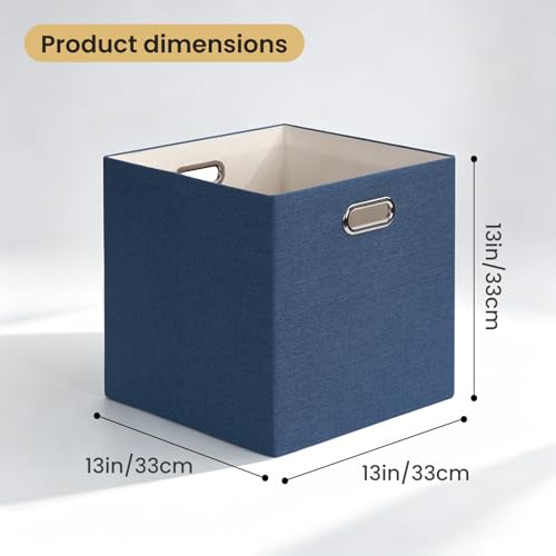 13x13x13 Storage Cube Basket Bins (13×13×13/4pcs / Army Blue)