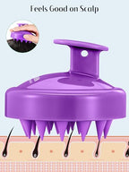 2 Pack Scalp Massager Hair Growth Scrubber for Dandruff Removal (01- Black & Purple)