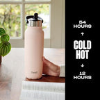 Recycled Stainless Steel Explorer with Flip Straw Lid and Handle (Himalayan Salt / 40 Ounces)