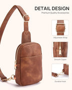 Crossbody Bags for Women Leather Cross Body Sling Bag for Woman Travel Mocha Brown (0-mocha Brown)