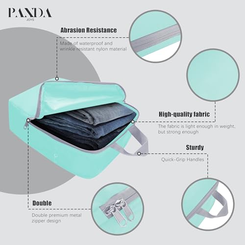 4 Set Compression Packing Cubes Travel (Light Teal)