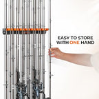 V15 Vertical Fishing Rod Holder (Black - Upgraded - 2 Pack (Store 30 rods))